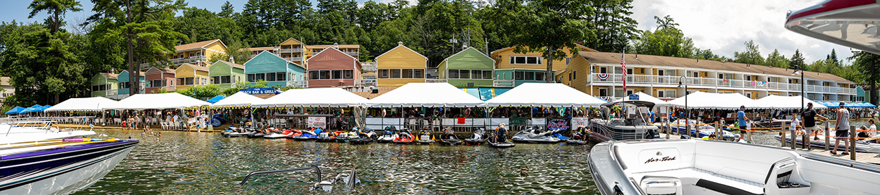 Beautiful panoramic view of The NASWA during the HK Powersports Land & Lake Poker Run benefitting Easterseals NH