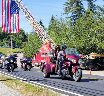 Riders at the start of an earlier Makris Memorial Run.