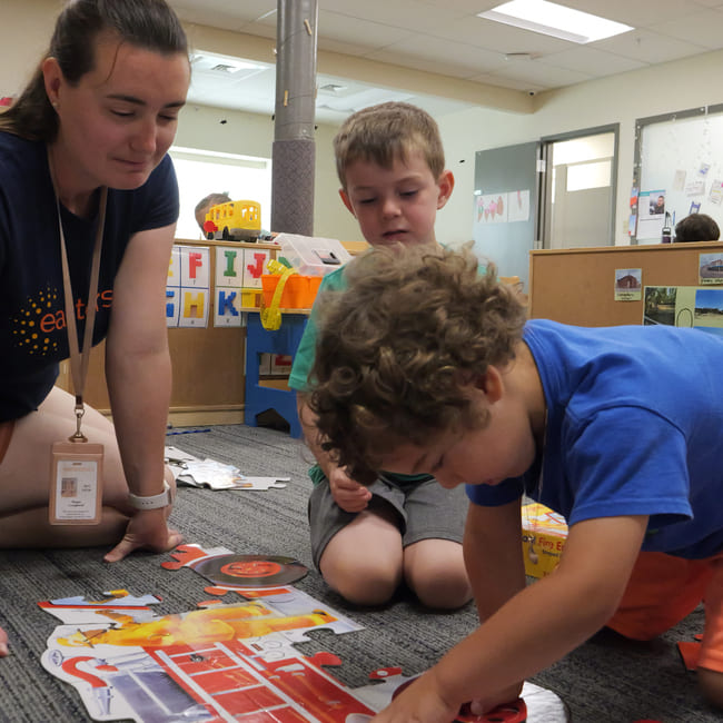 Teacher and students in classroom at Easterseals NH.