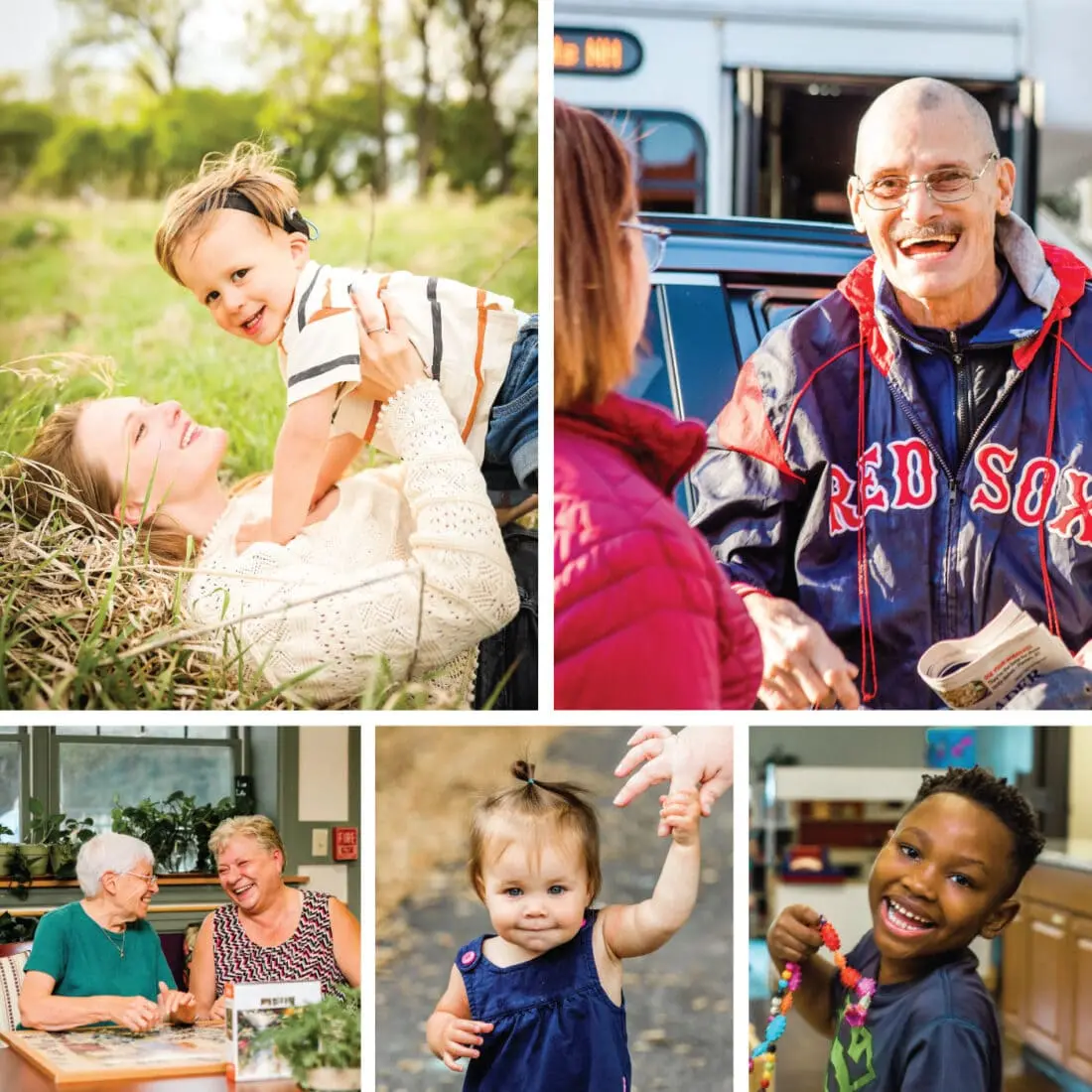 Collage of Easterseals NH program client's of all ages.