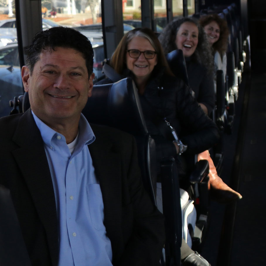 Photo of Jeff, Maureen, Pamela and Lisa on the Easterseals NH bus tour.