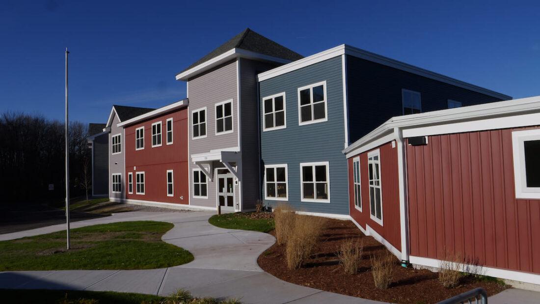 Exterior of the new Gammon Academy School at Zachary Road