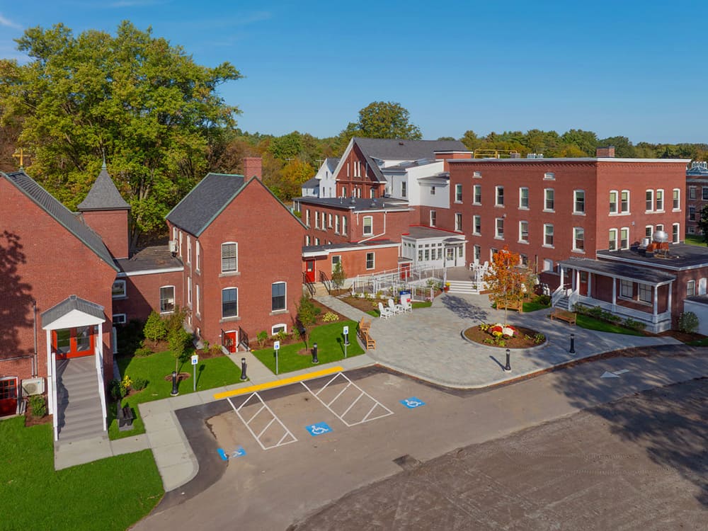Birds eye view of the Military & Veterans Campus in Franklin, NH