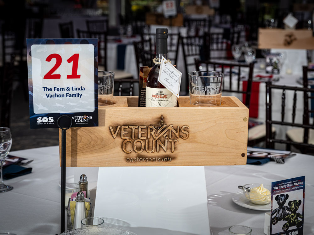 A table nicely set up at the 2023 Veterans Count Salute our Soldiers event.